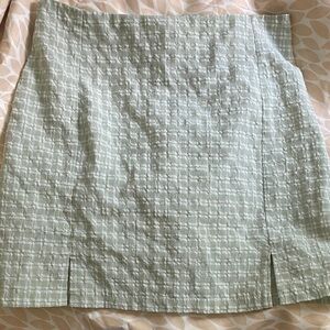 SHEIN Light Green Checkered A-Line Skirt